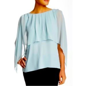 BCBGMAXAZRIA Aqua Jeanne overlay blouse - size S
